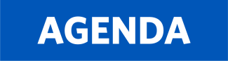 The word "agenda" on a blue background